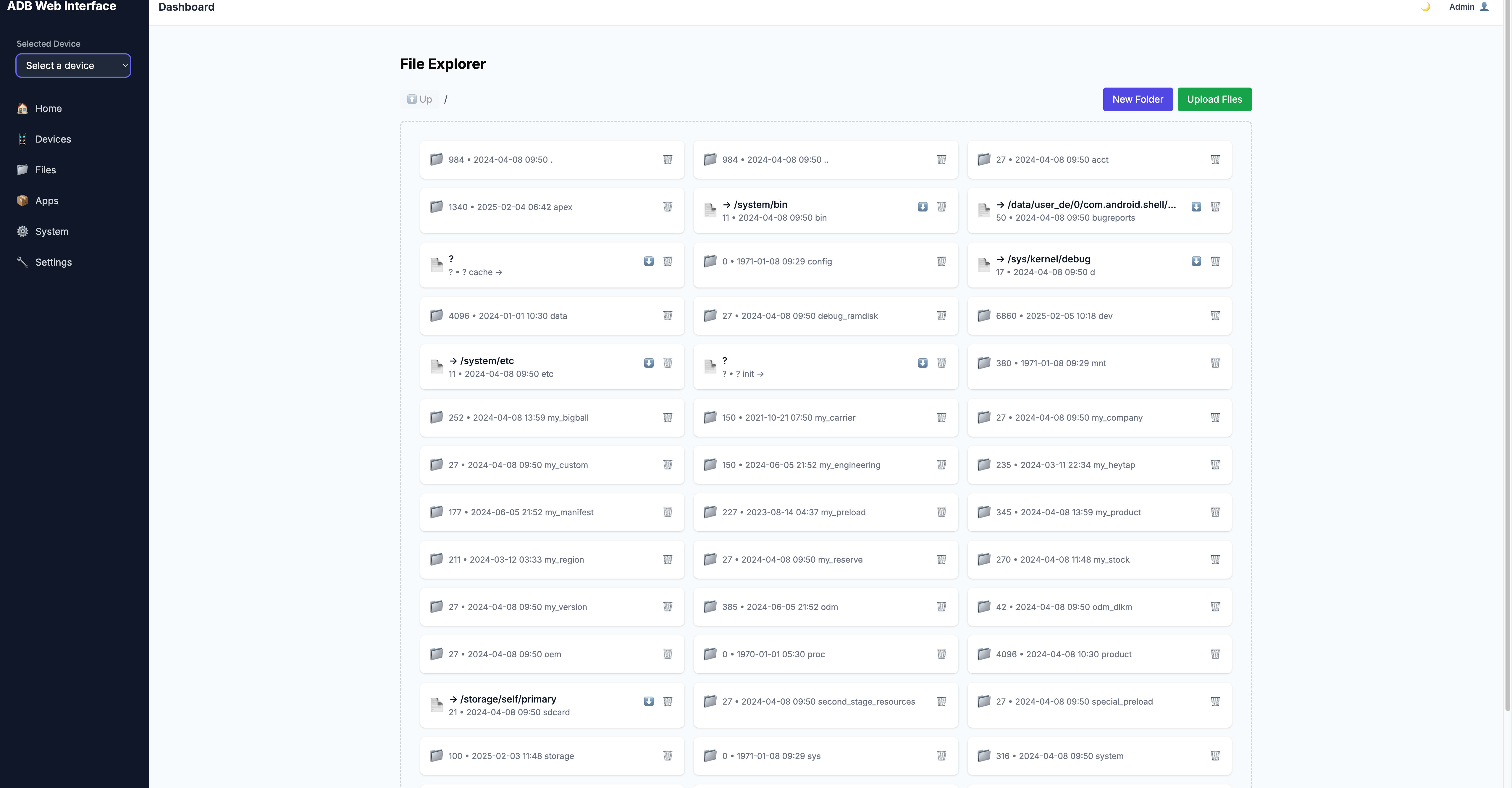 ADB Web Interface Screenshot 2