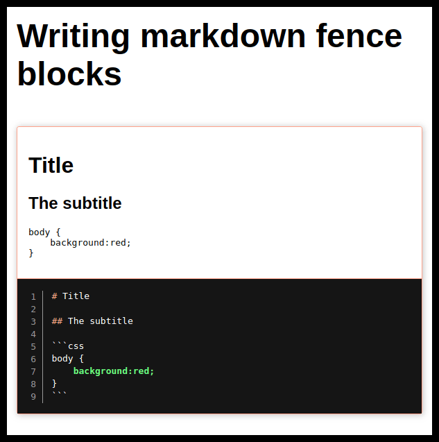 Fence Blocks in Markdown