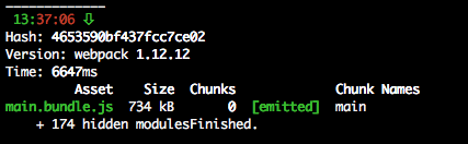 webpack -w output