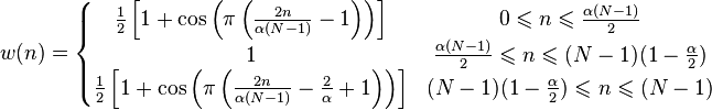 Tukey Window Equation