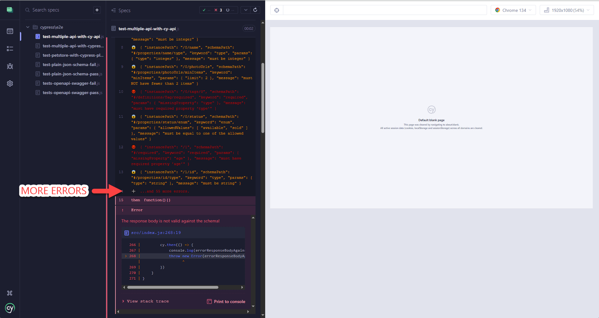 Test Failed Many Errors