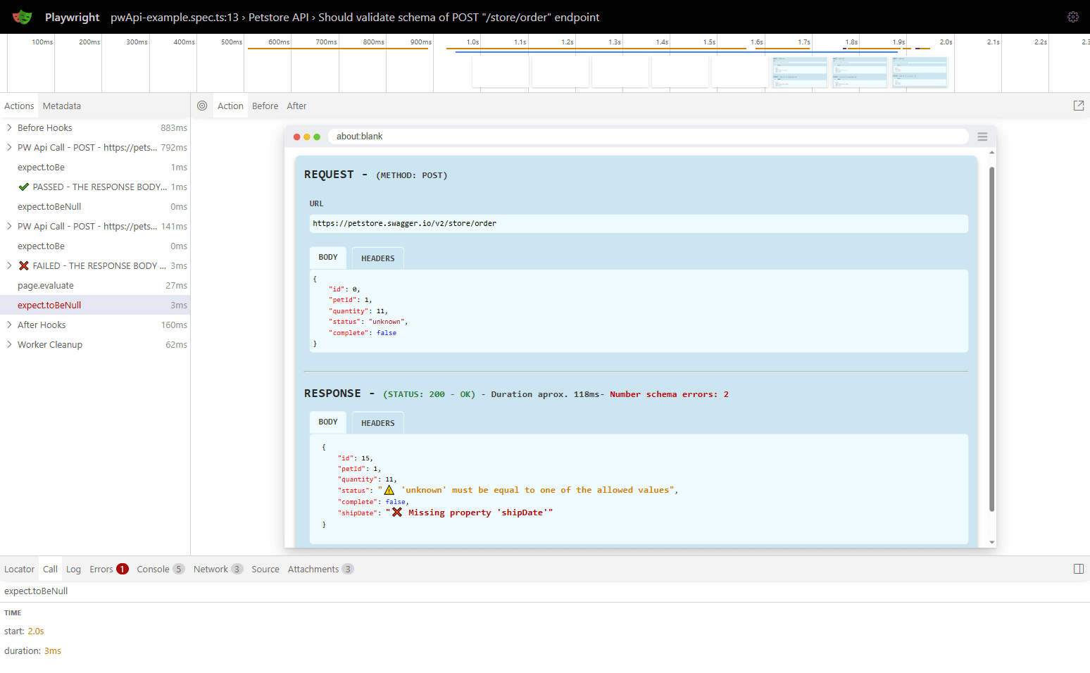 Schema Validation Details in Trace Viewer - Using pw-api-plugin