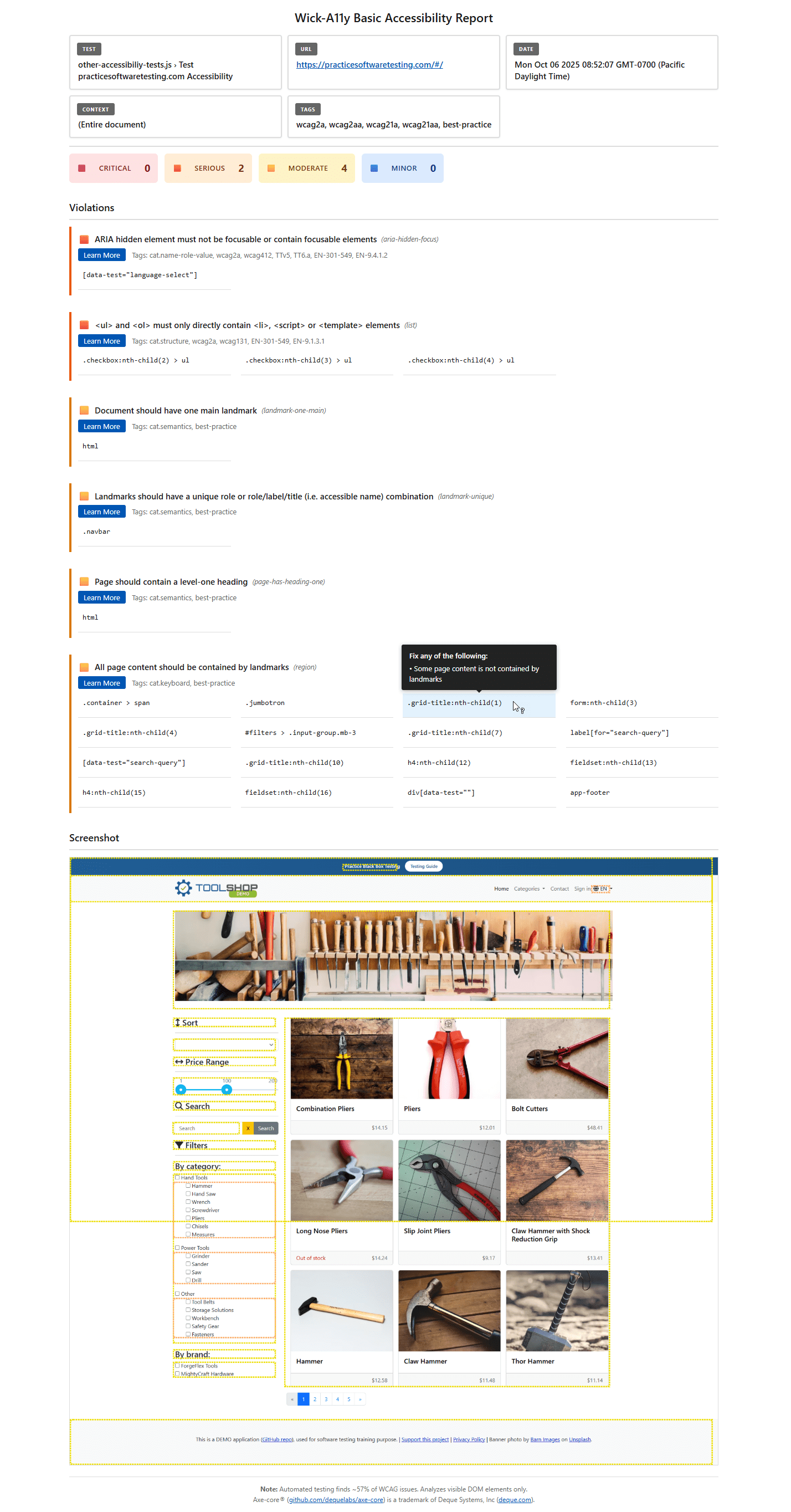 HTML Report Basic Desktop
