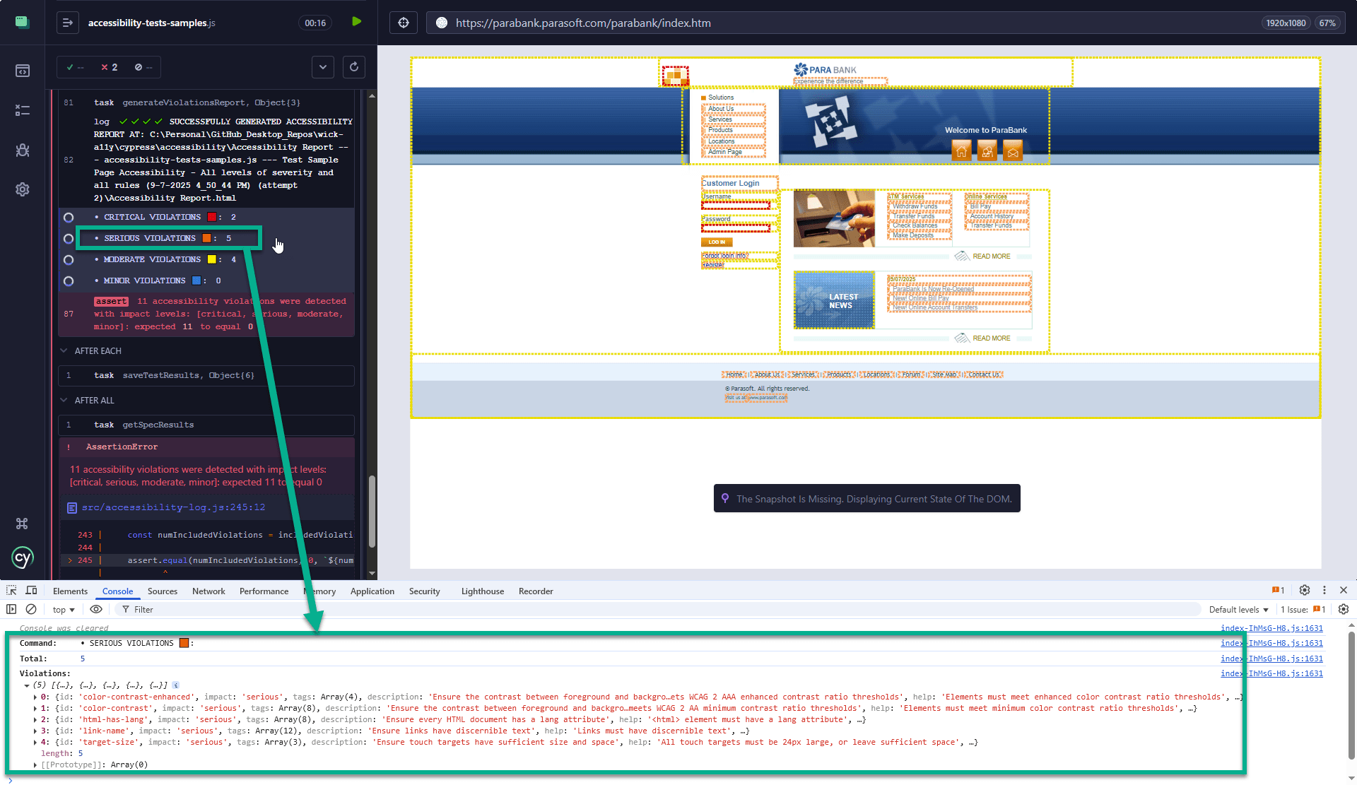 Summary Details per Severity Type