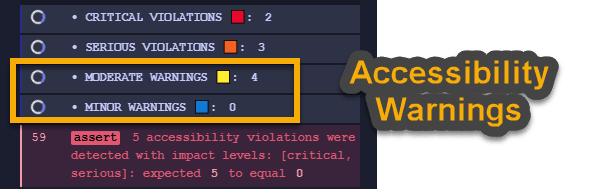 Violations Summary with Warnings