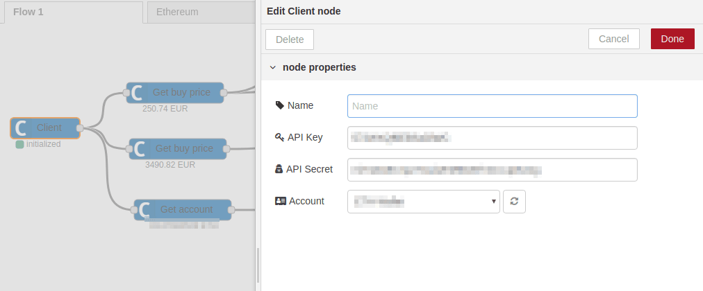 Client setup properties