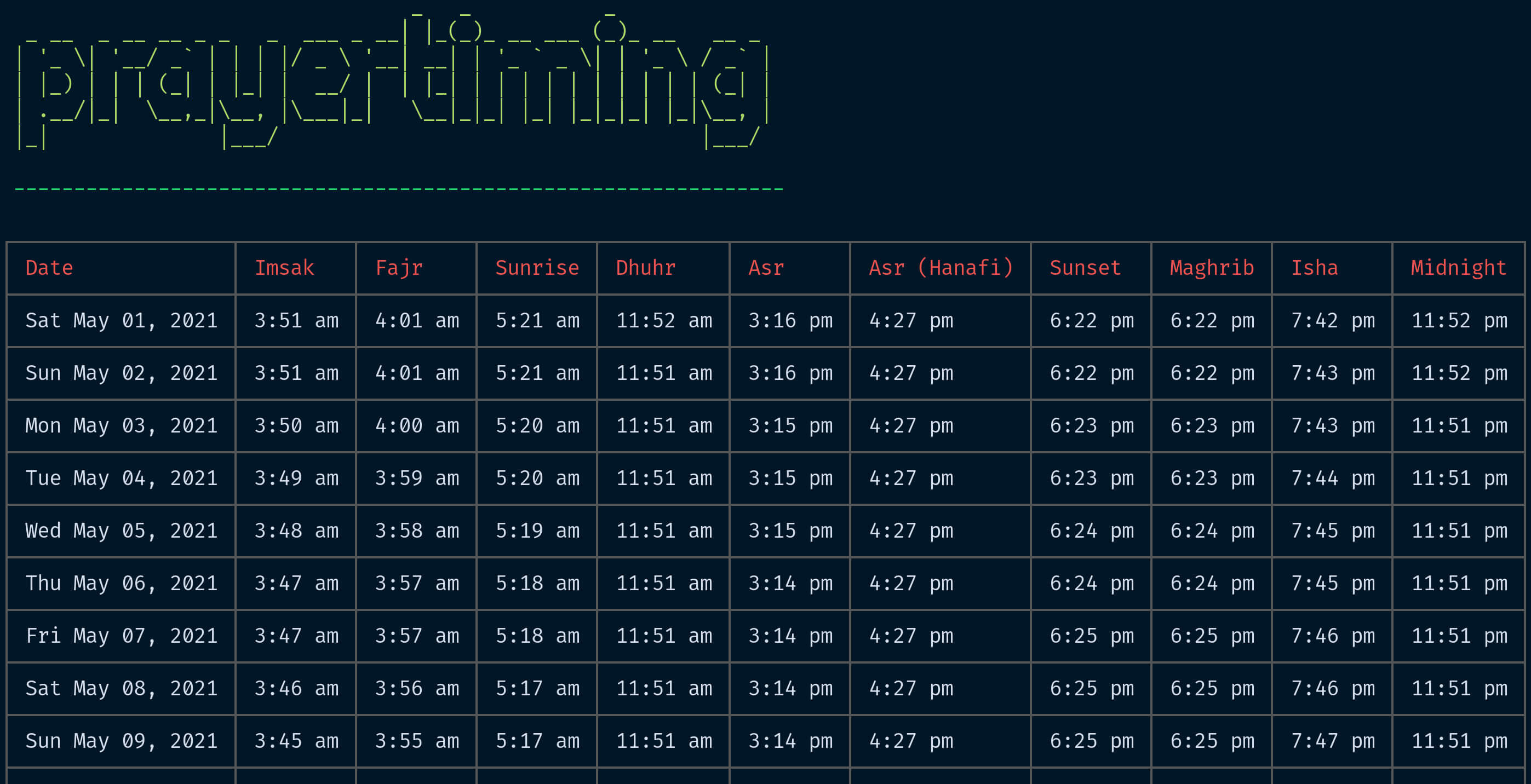 prayertiming-monthly