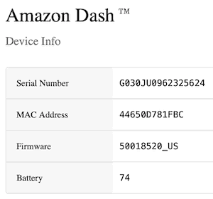 Amazon Dash Information Page