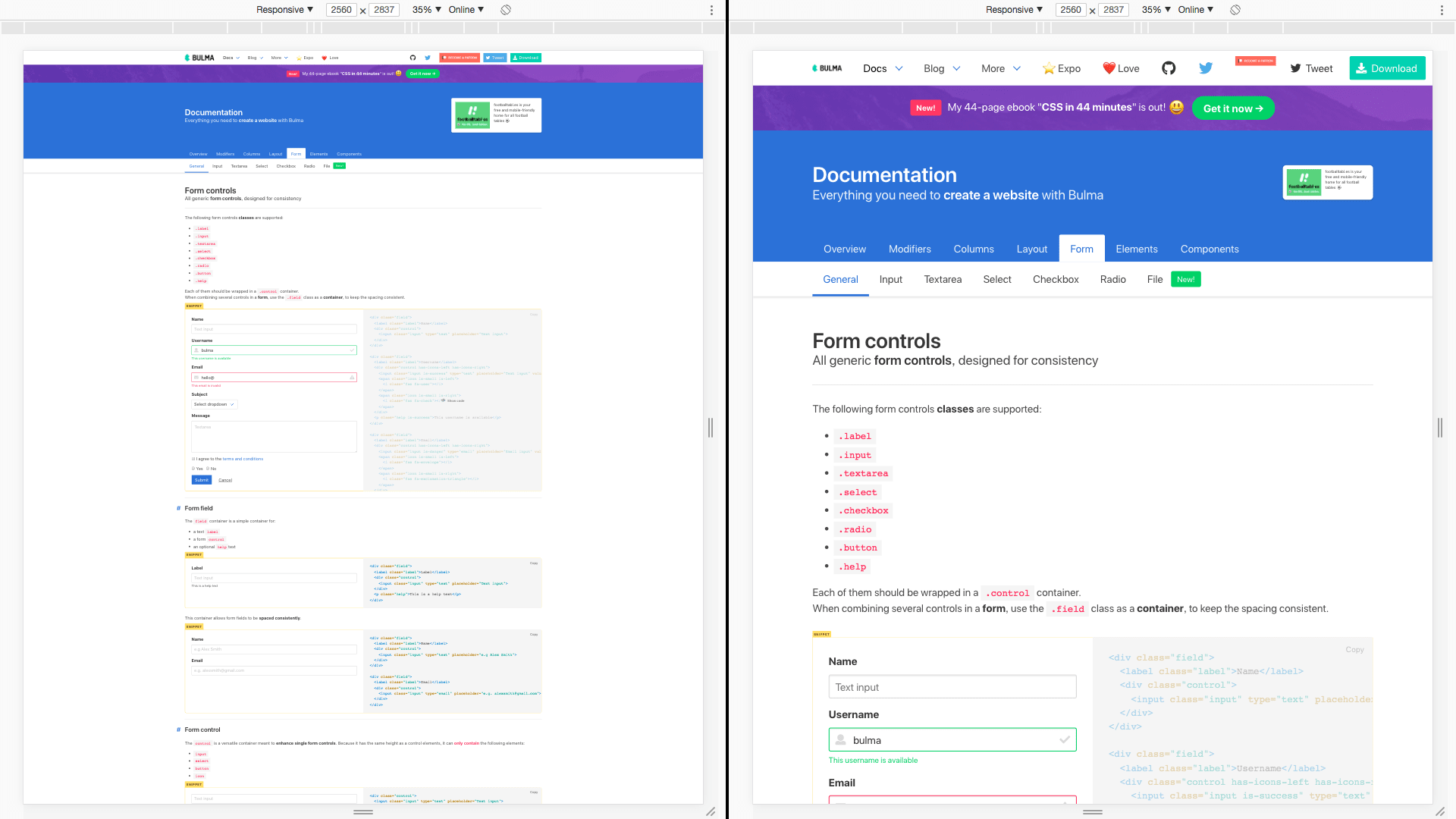 high resolution comparation