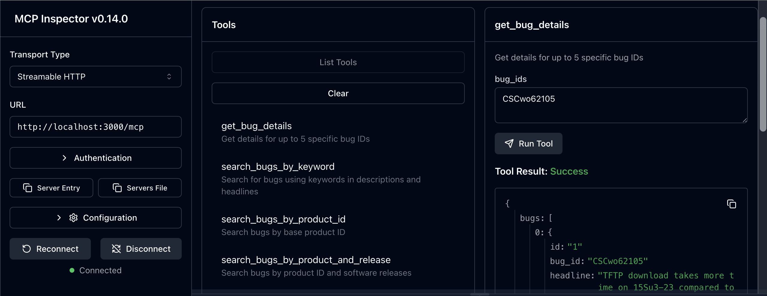 MCP Inspector Integration