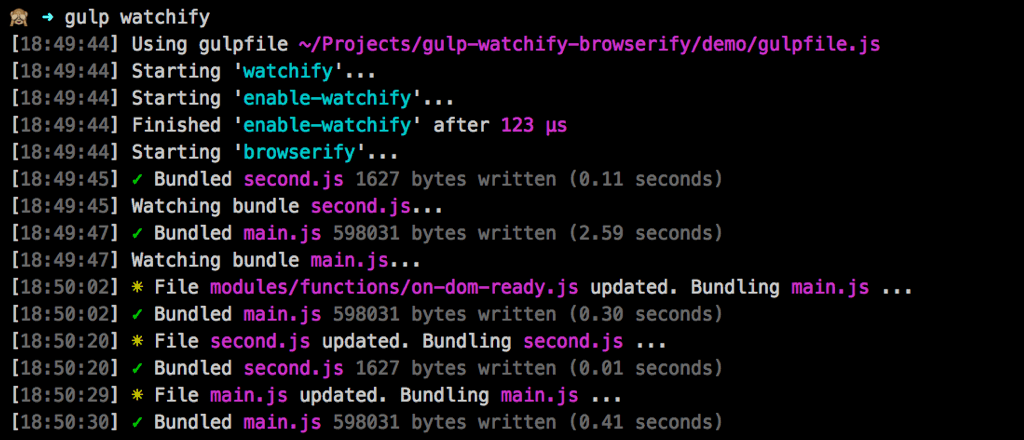 gulp watchify browserify
