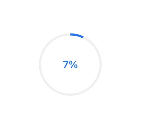 animated gif of progress circle changing to different percentages of completion