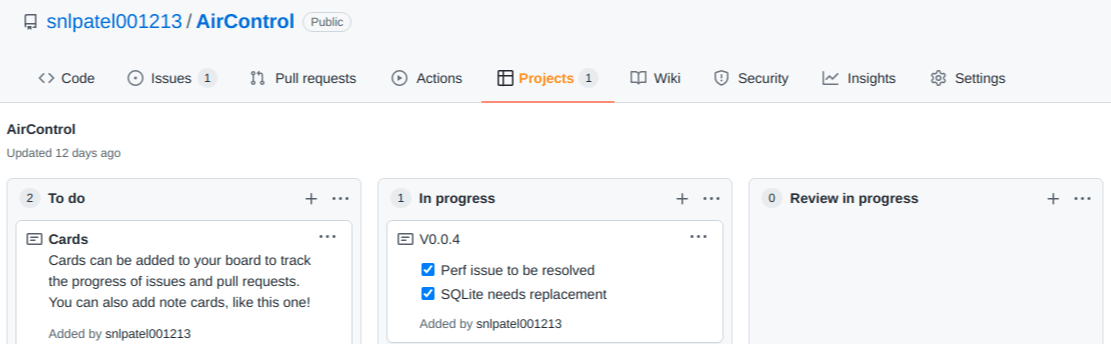 Projects Tab Mappings