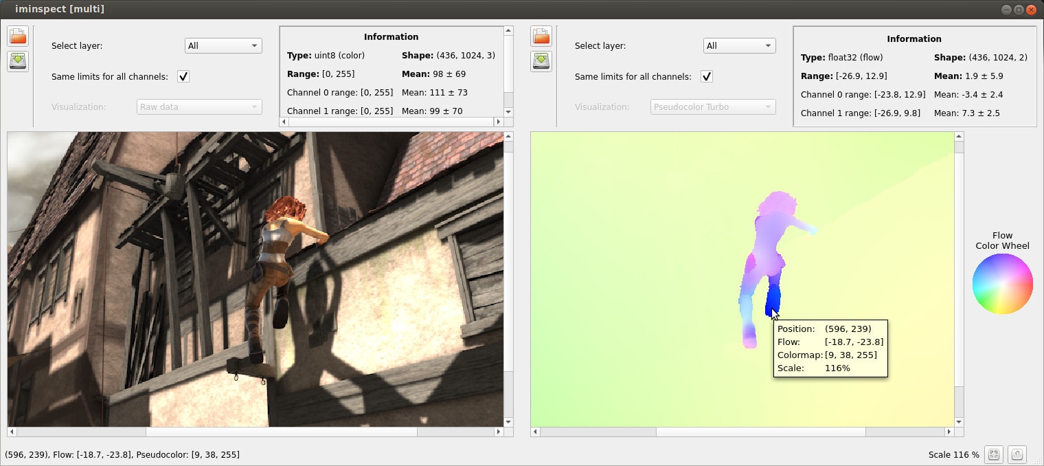 Screenshot optical flow