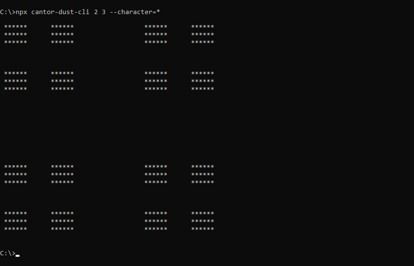 What cantor-dust-cli prints to the console