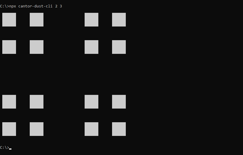 What cantor-dust-cli prints to the console