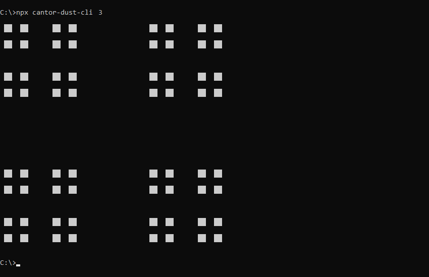 What cantor-dust-cli prints to the console