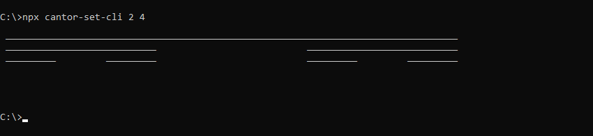 What cantor-set-cli prints to the console