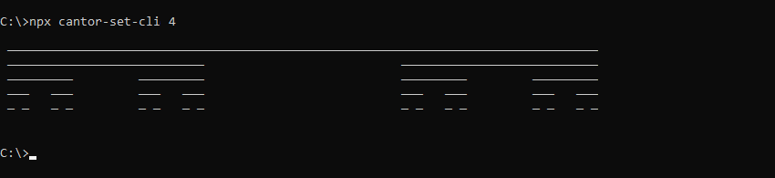 What cantor-set-cli prints to the console