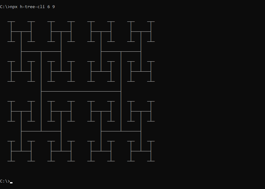 What h-tree-cli prints to the console