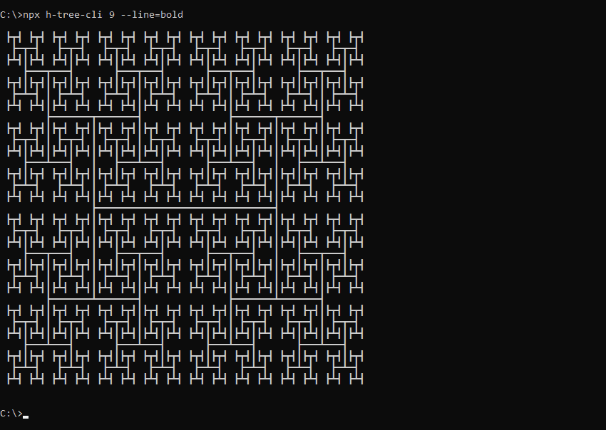 What h-tree-cli prints to the console