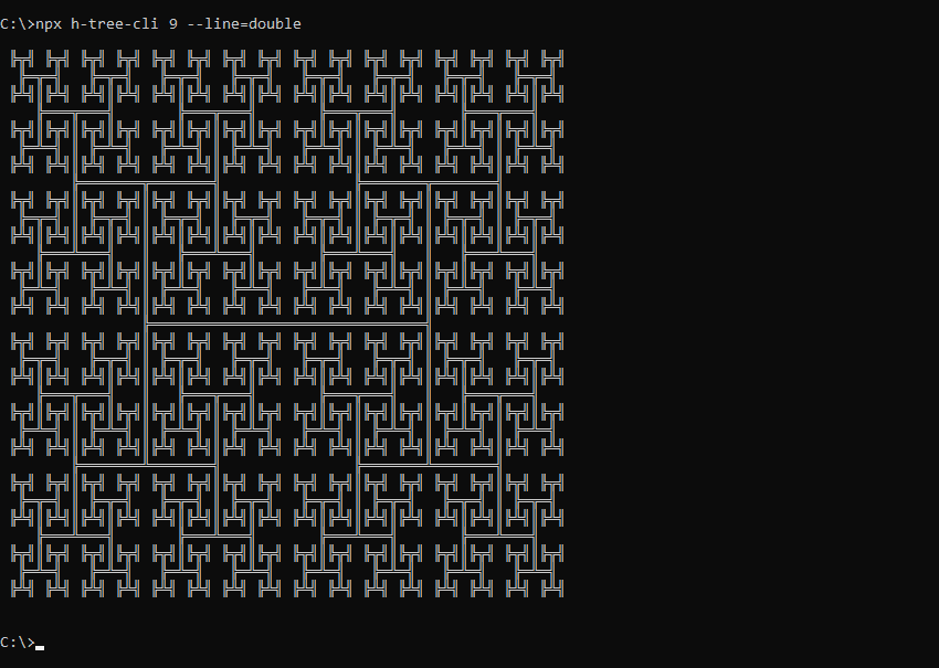 What h-tree-cli prints to the console