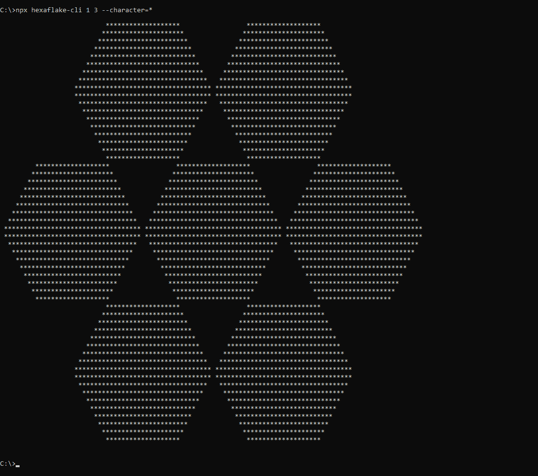 What hexaflake-cli prints to the console