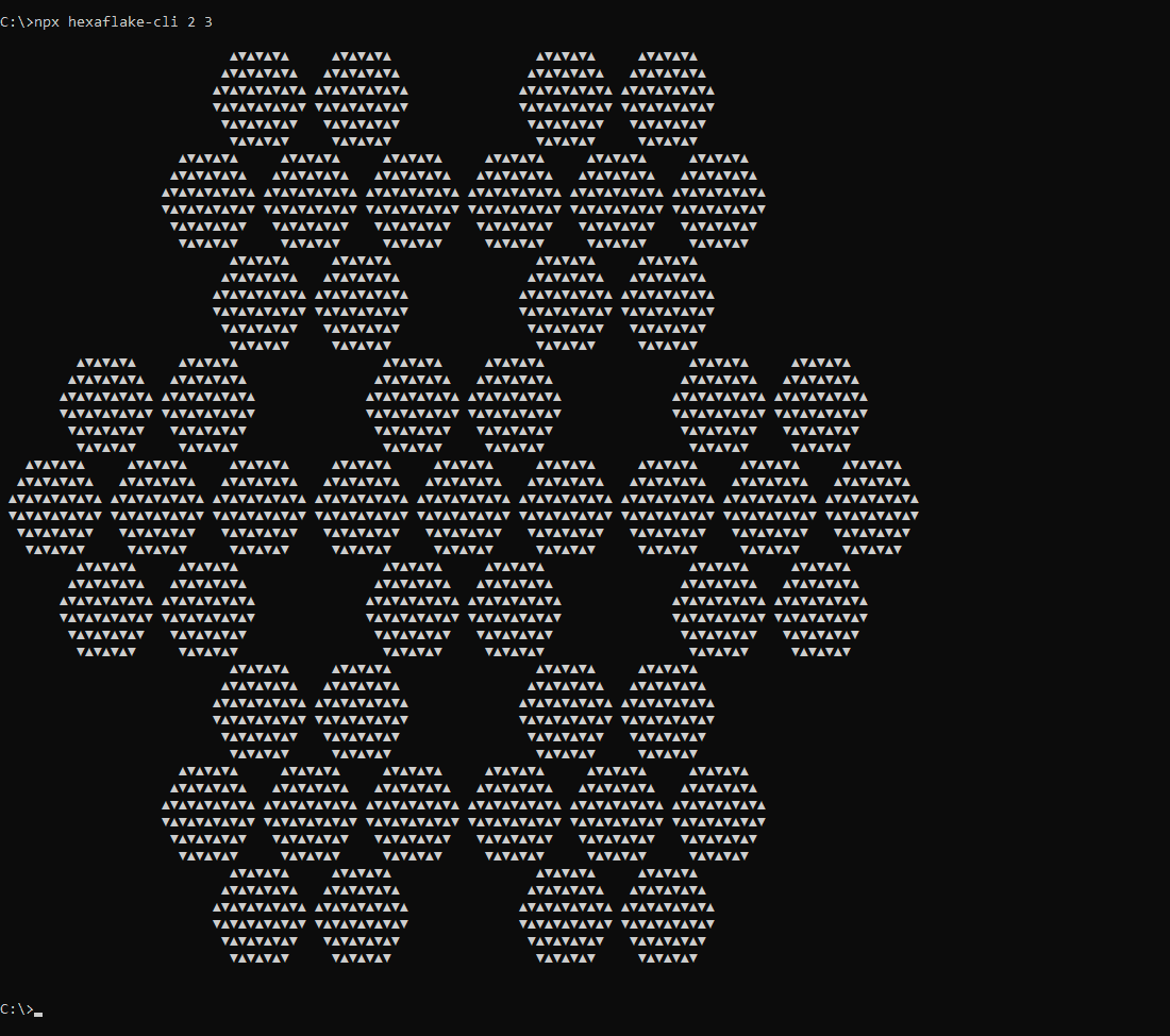 What hexaflake-cli prints to the console