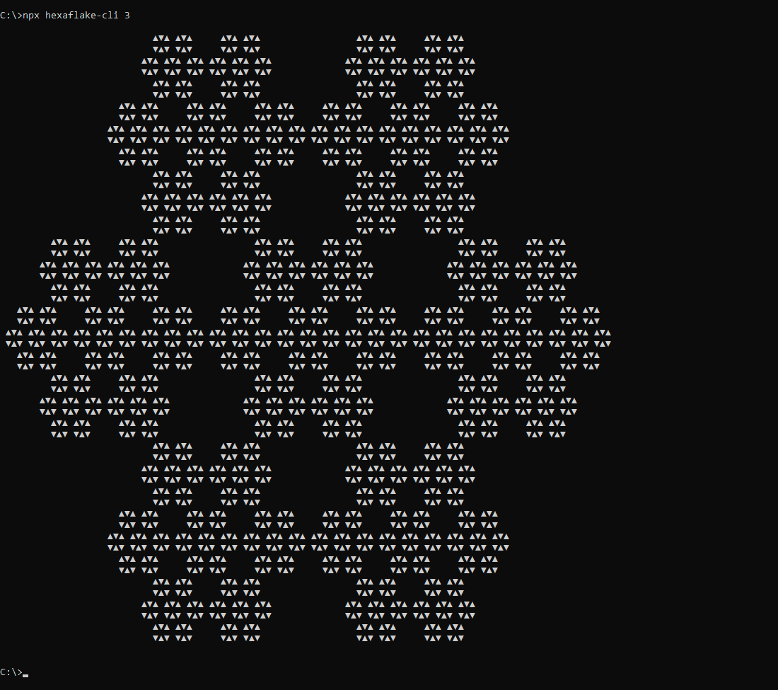 What hexaflake-cli prints to the console