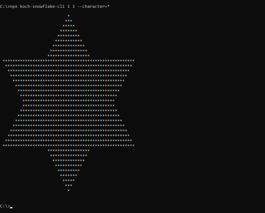 What koch-snowflake-cli prints to the console