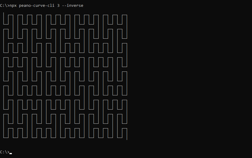 What peano-curve-cli prints to the console