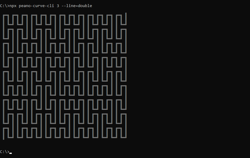 What peano-curve-cli prints to the console