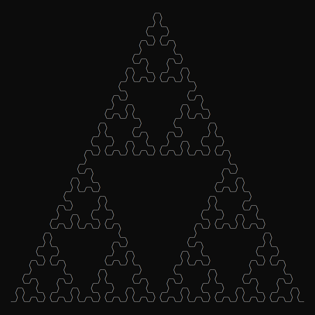 What sierpinski-arrowhead-cli prints to the console