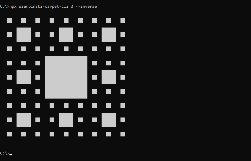 What sierpinski-carpet-cli prints to the console