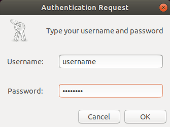 the os-auth screen running on Linux