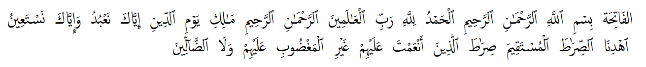 First sura of the Qur'an with diacritics and vocalization marks etc