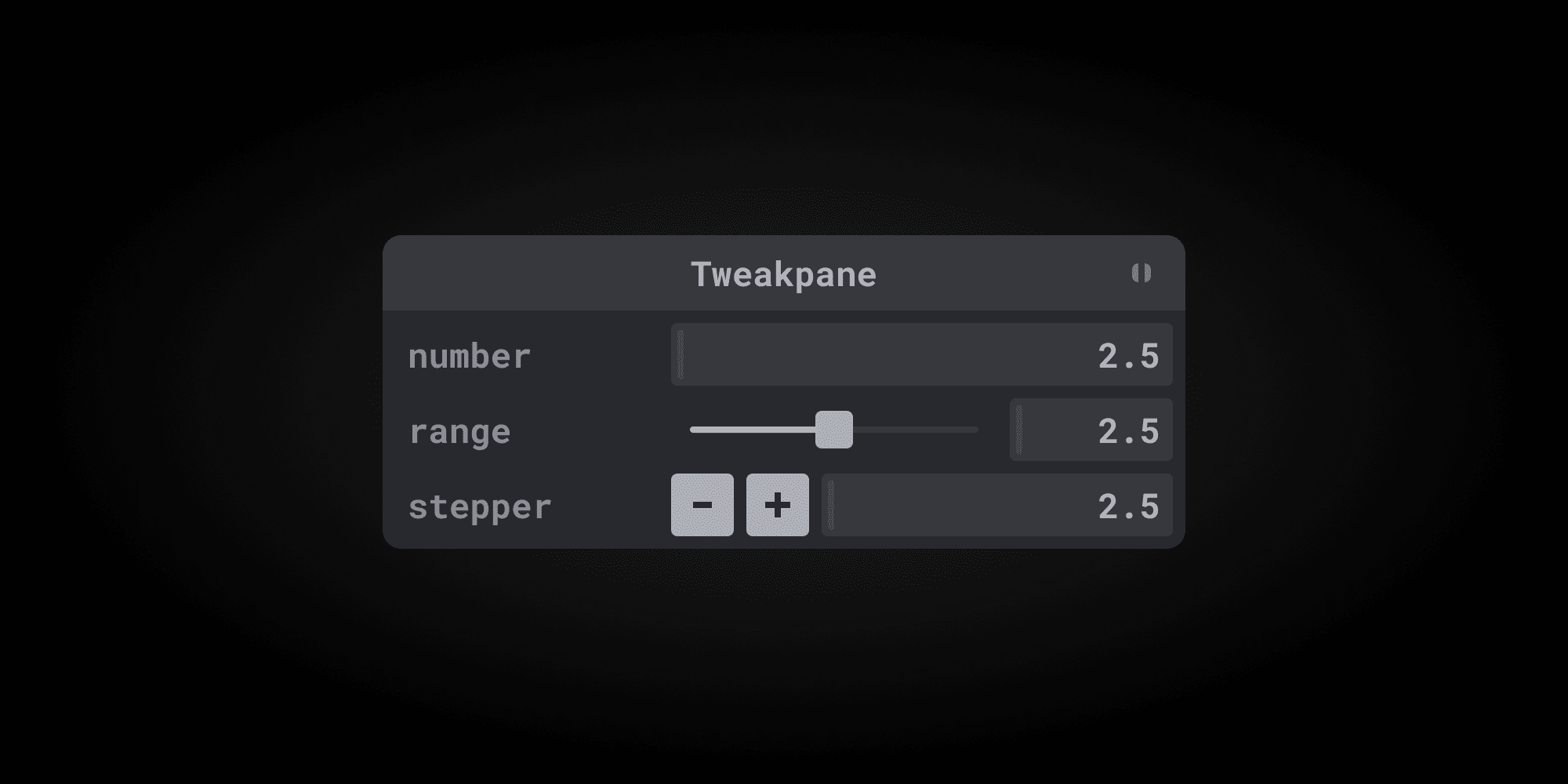 Tweakpane UI screenshot