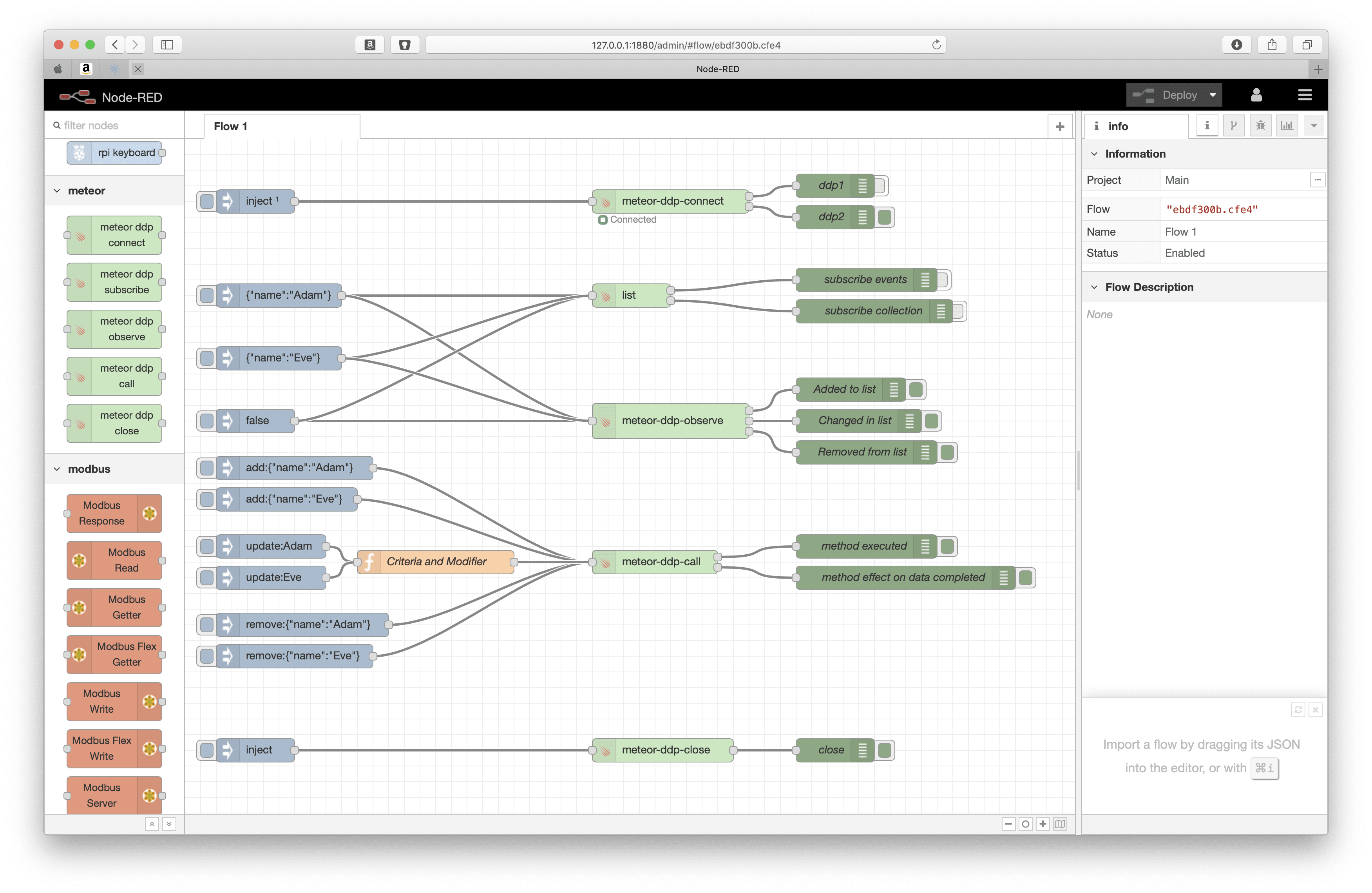 NODE-RED DDP NODES EXAMPLE FLOW