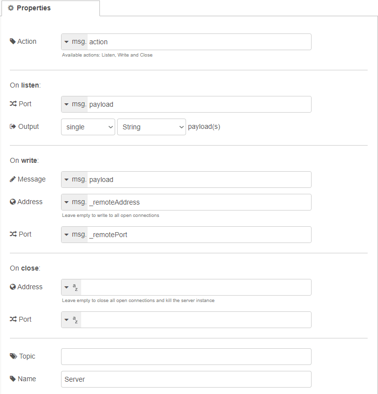 node configuration