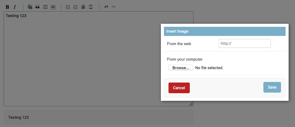 Screenshot of Django Admin with image upload enabled Screenshot of Django Admin with image upload enabled