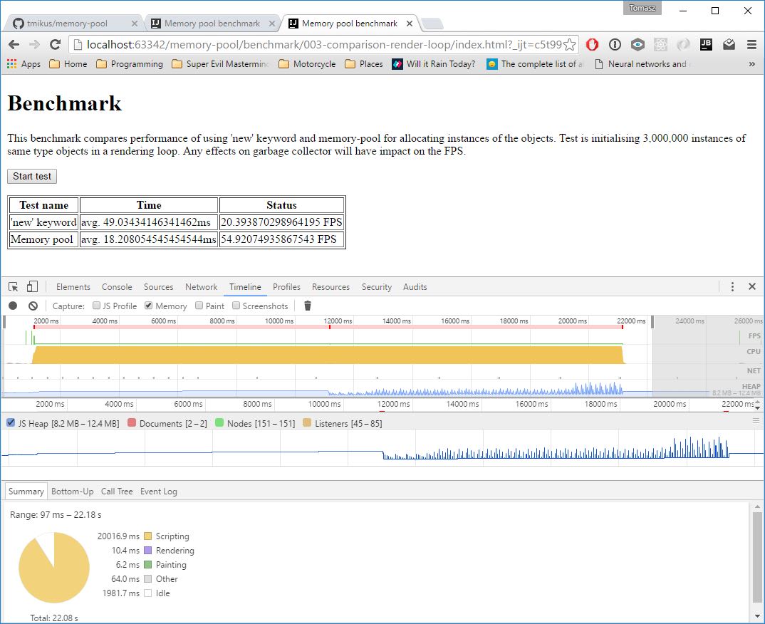 Benchmark results