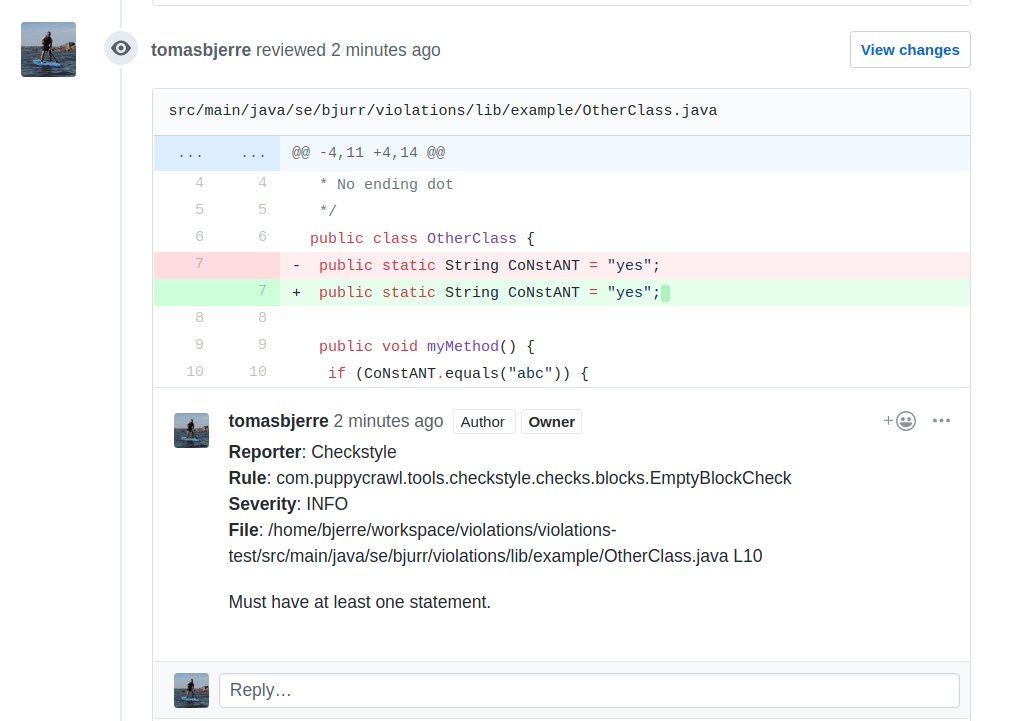 GitHub Comment