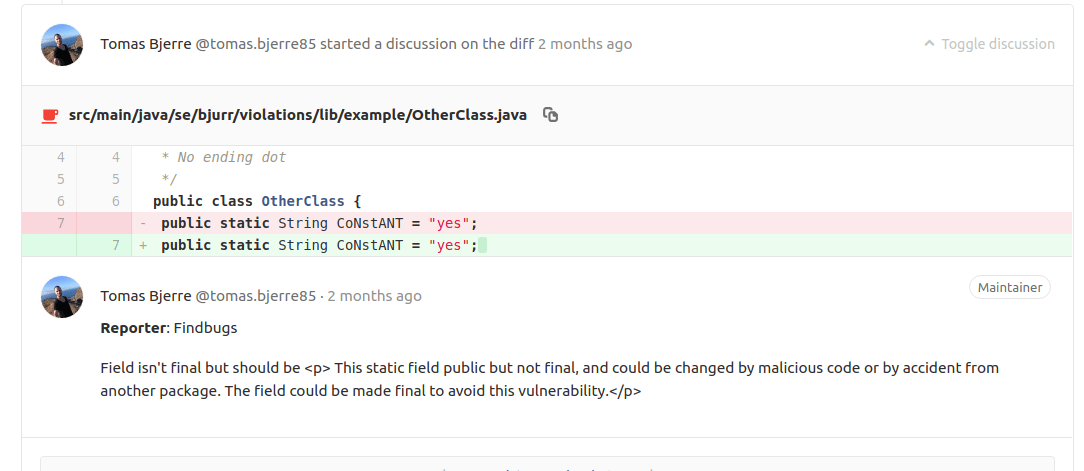 GitLab Comment