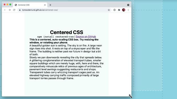 Screenshot of Centered CSS