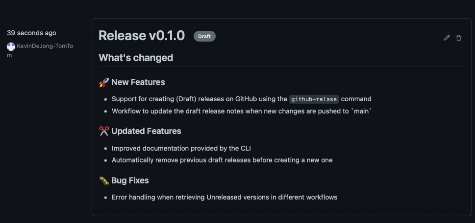 Draft Release Example