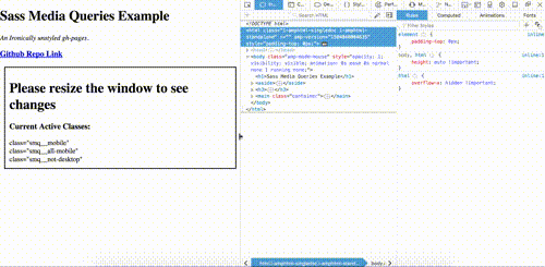 Example of Sass Media Queries