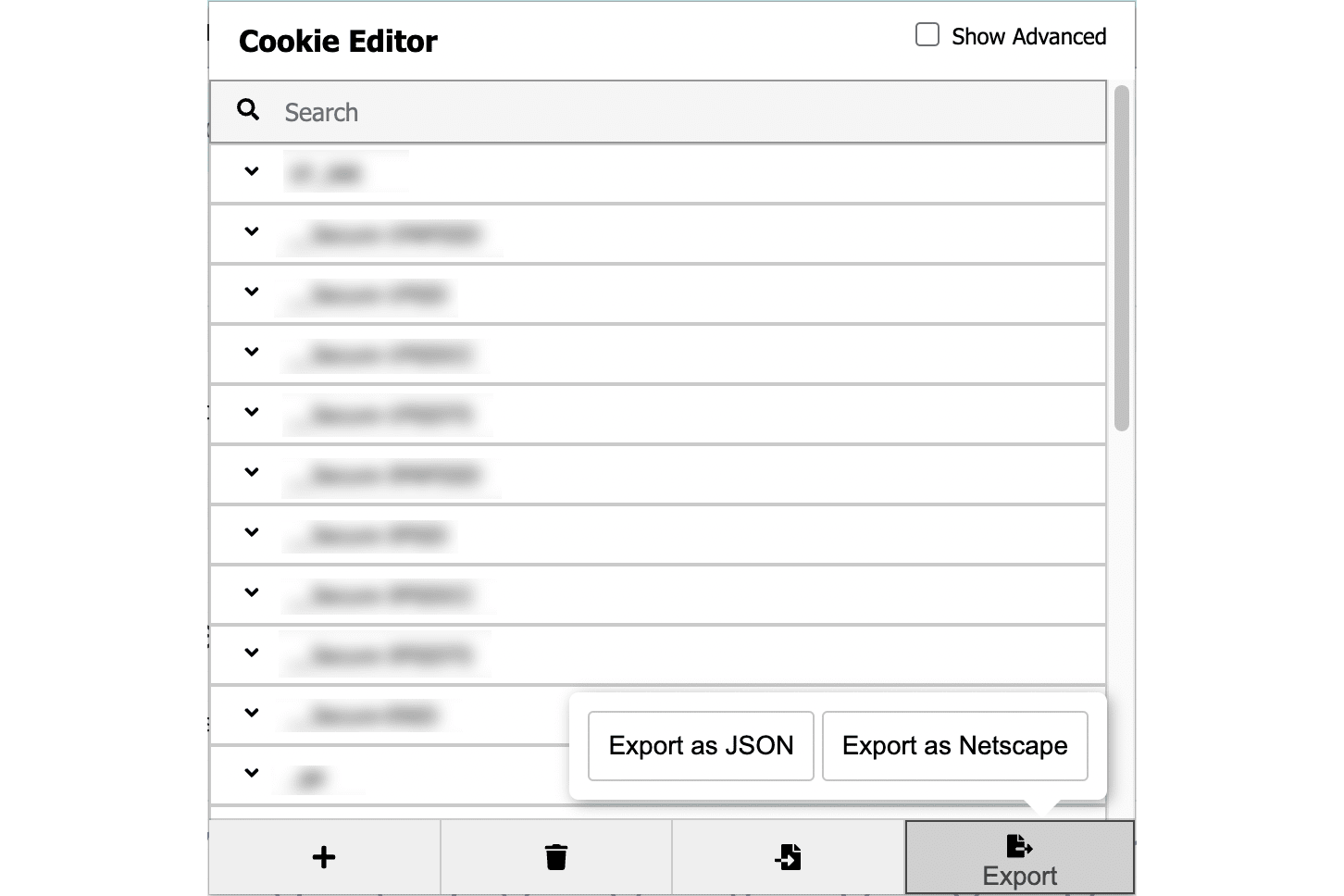 Cookie value in Cookie-Editor