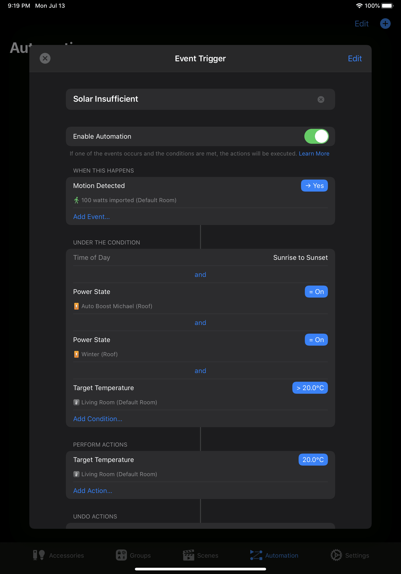 Solar Insufficient Automation