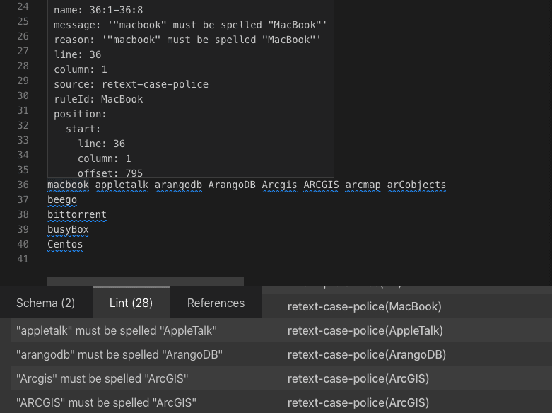 Demo screenshot of this retext plugin