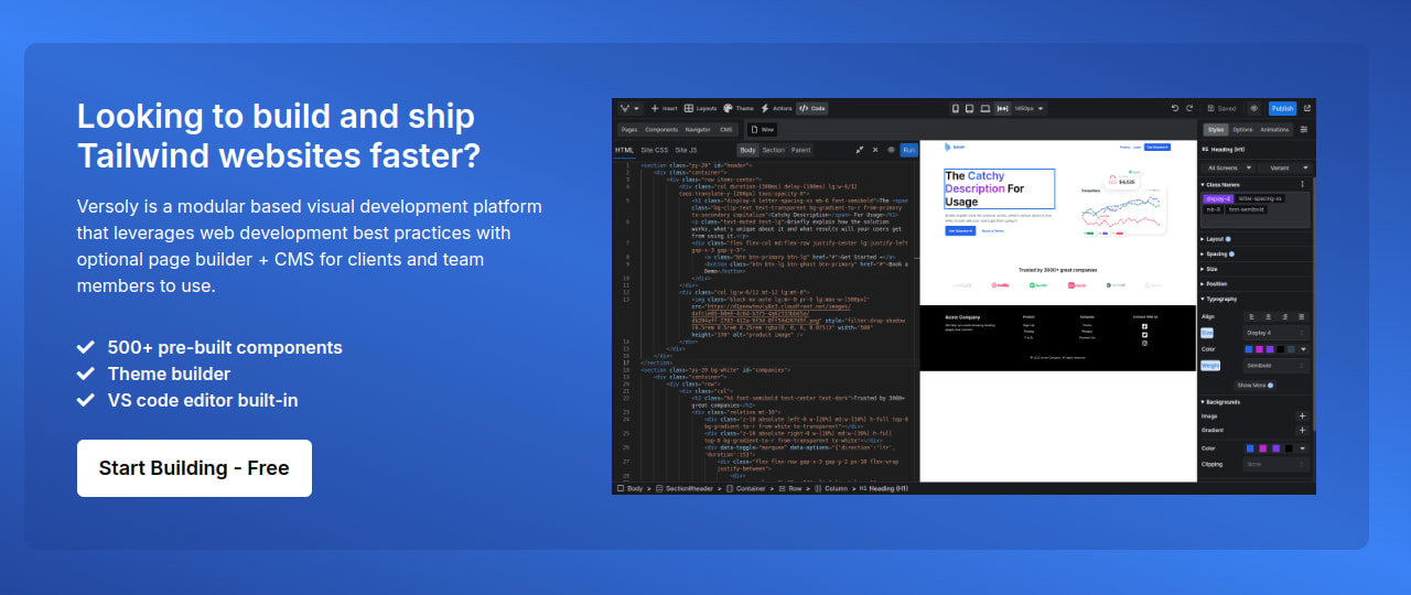 Versoly - Tailwind page builder